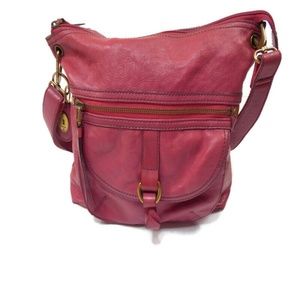 Fossil Sasha Pink Leather Crossbody Bag